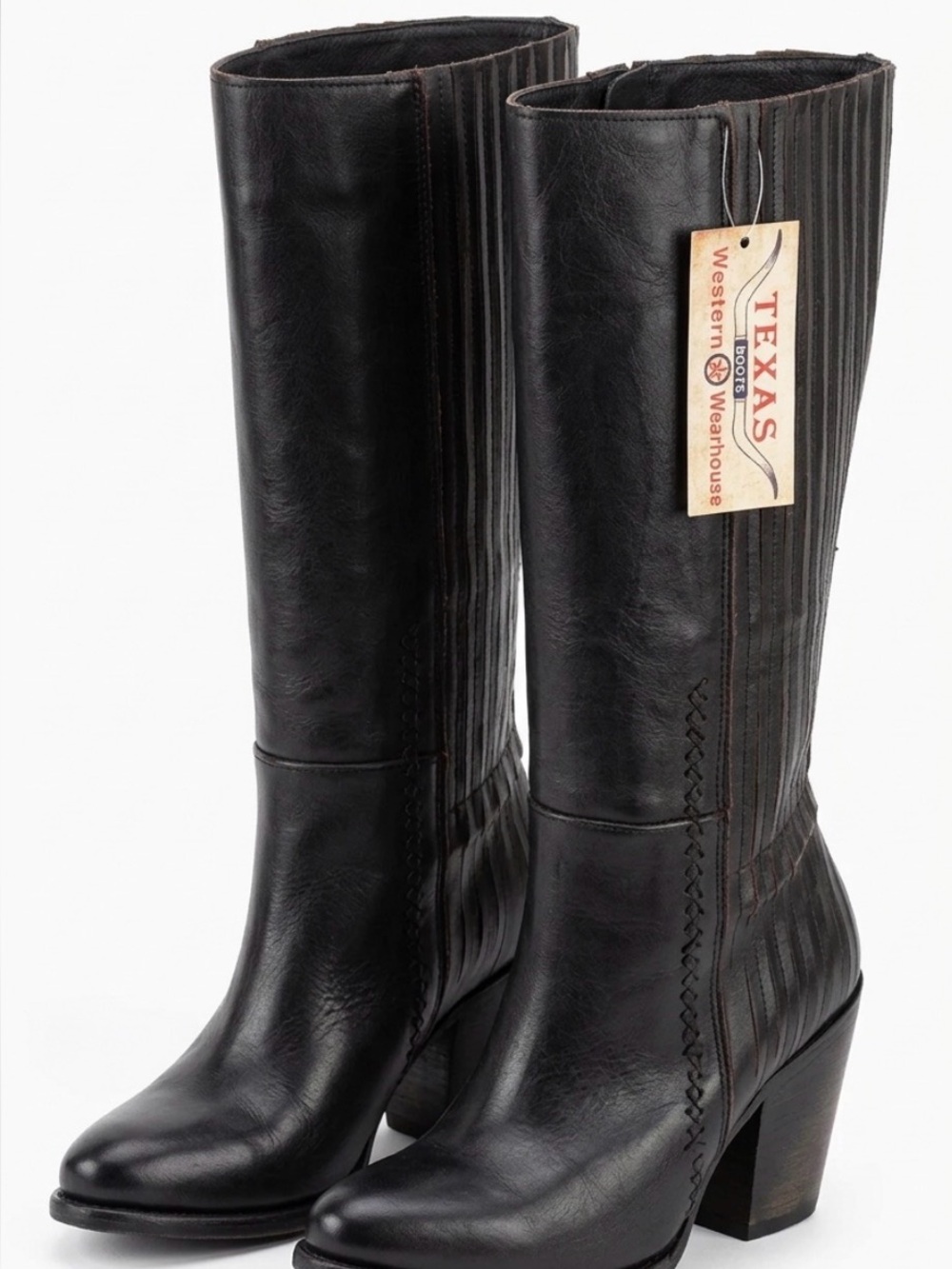 Freebird by Steven Black Leather Western Knee Boots